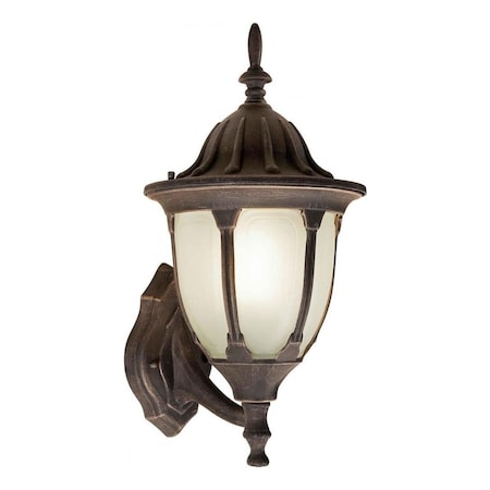 Forte One Light Painted Rust Satin White Glass Wall Lantern 17033-01-28